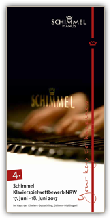 Flyer des Schimmel Klavierspielwettbewerbs 2017